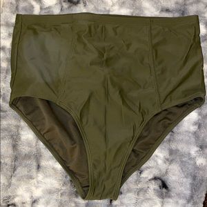 High Waisted Army Green Bikini Bottom Size Large